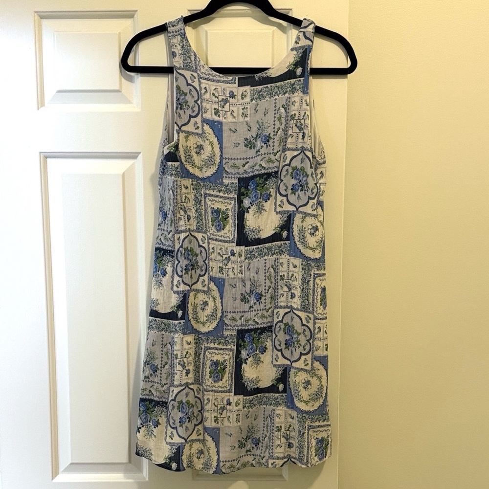 Abercrombie & Fitch Blue and Cream Mini Dress